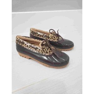 Sperry waterproof duck boots leopard size 6 womens